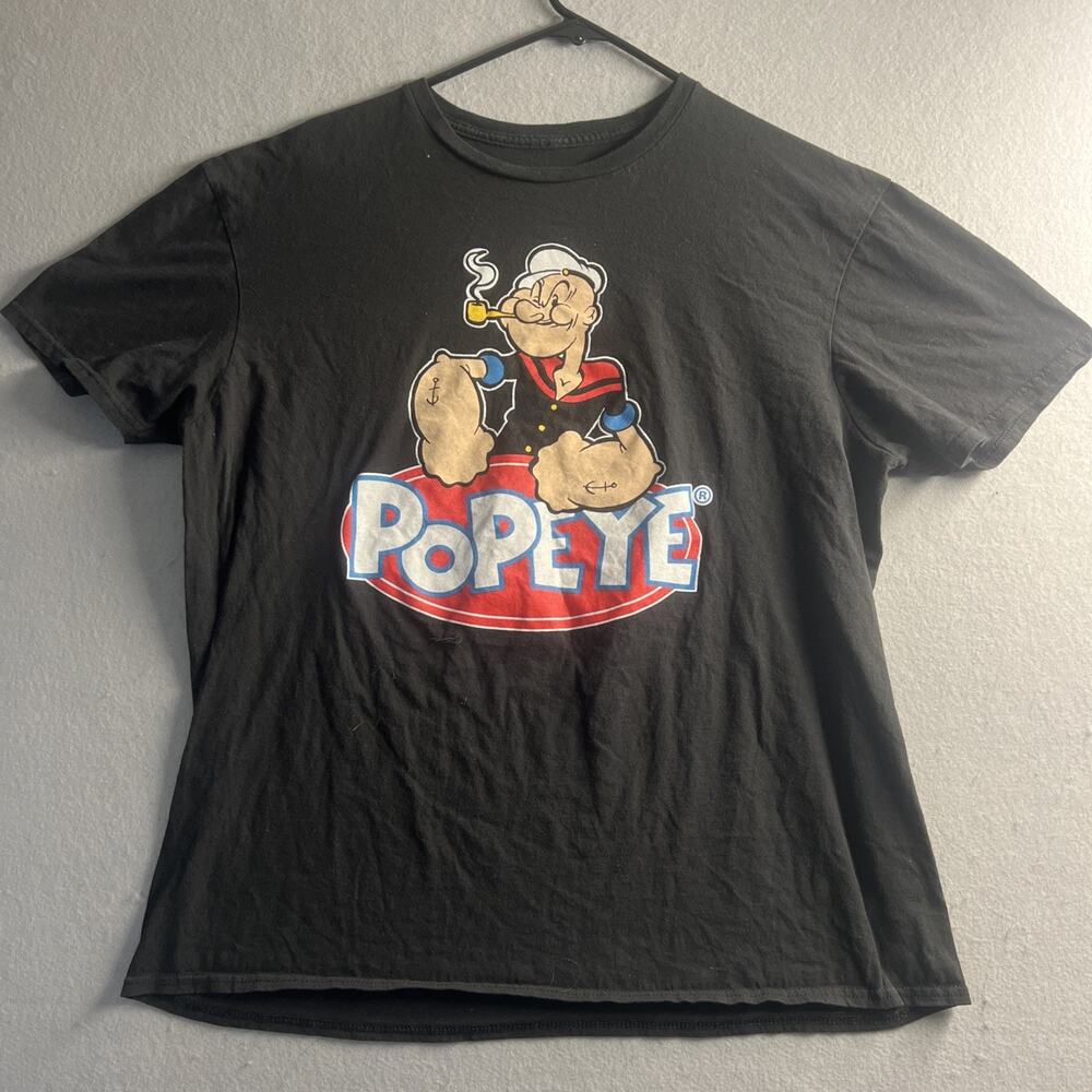POPEYE Vintage Black Cotton Collector's XL T-Shirt
